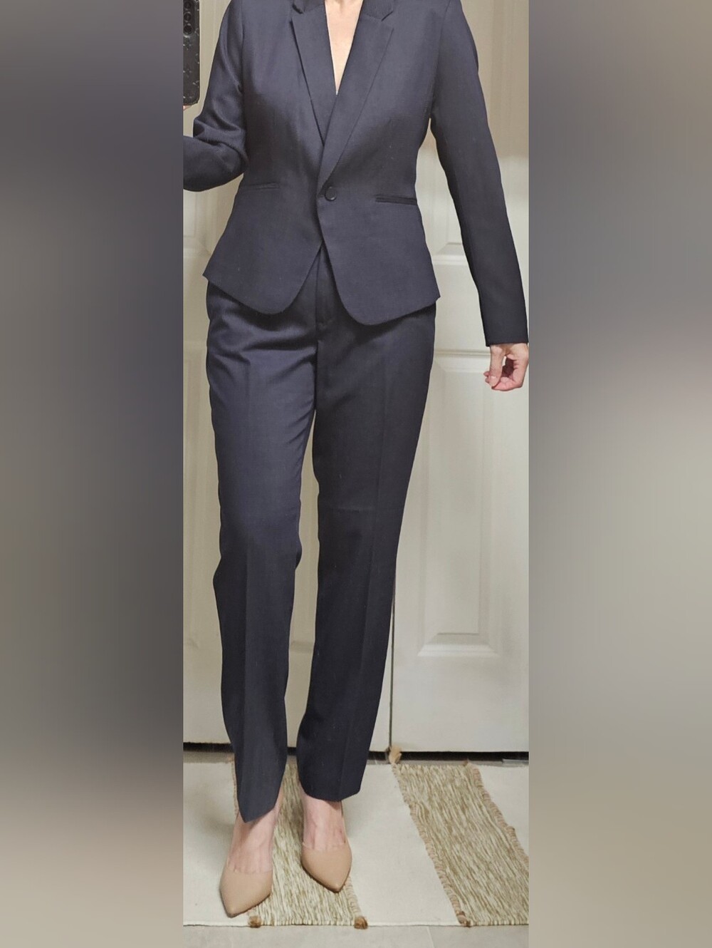 H&M Women's Navy Blazer and Trousers Suit